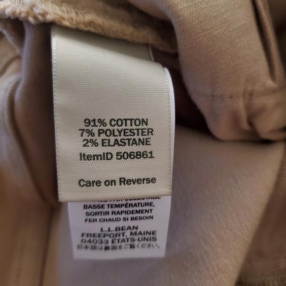 L.L Bean Womens Pant 6P Classic Fit Straight Leg Tan Cotton - Picture 9 of 9